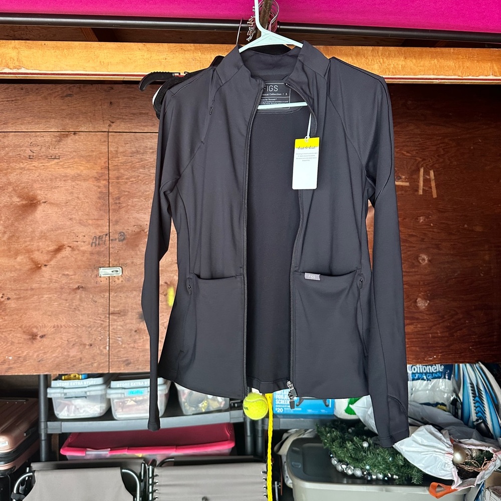 Figs Black Utility Jacket Tailored Style